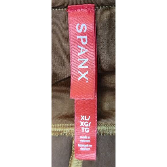 Spanx Faux Suede Leggings Caramel Tan Slimming Control HIgh Waisted Size Large - Picture 2 of 6